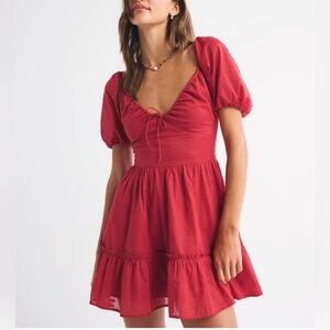 ⏰ Sold Out Multiple Times❗️Body Flattering Abercrombie & Fitch Red Dress 🫶🏼